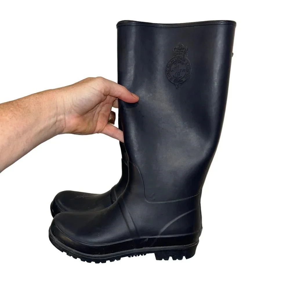 Polo Ralph Lauren navy blue rubber rain boots KIDS 4
